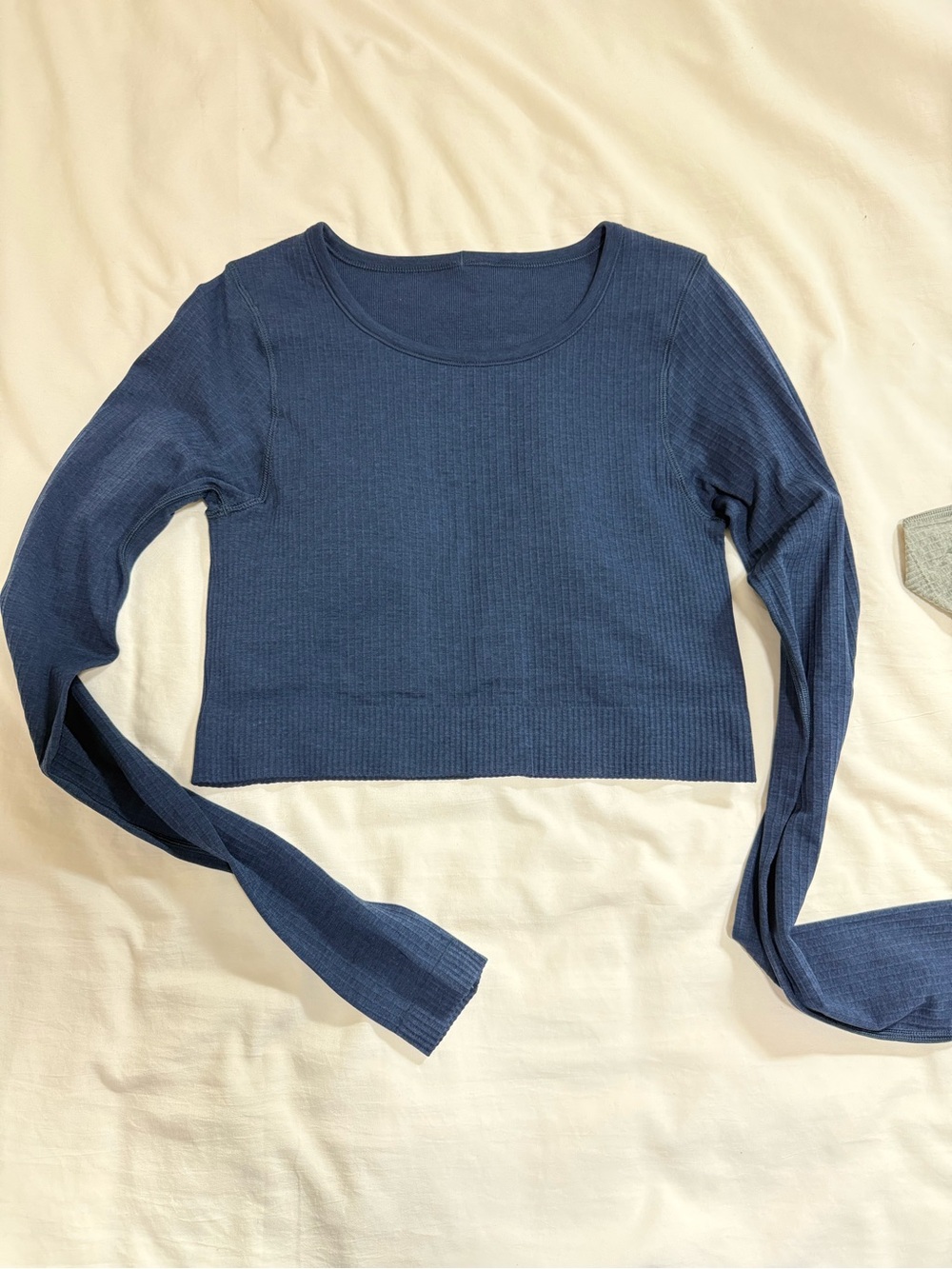 lululemon athletica Ebb to street- Navy Long-Sleeve Crop Top